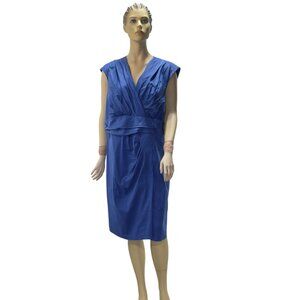Suzi Chin For MAGGY BOUTIQUE Women's Blue Sleeveless Wrap Dress Size 18W